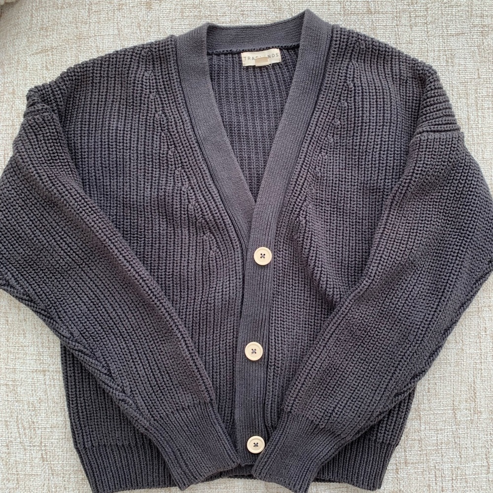 Tradlands Cardigan in Storm color size XXS